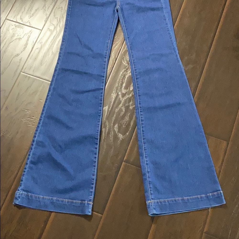 SOLD! Free People Dallas Blue Stretch Flare Jeans - Picture 3 of 7